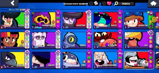 35879 кубков 17 праймов 3 других, 35879 кубков, 94 бравлера, 17 праймов