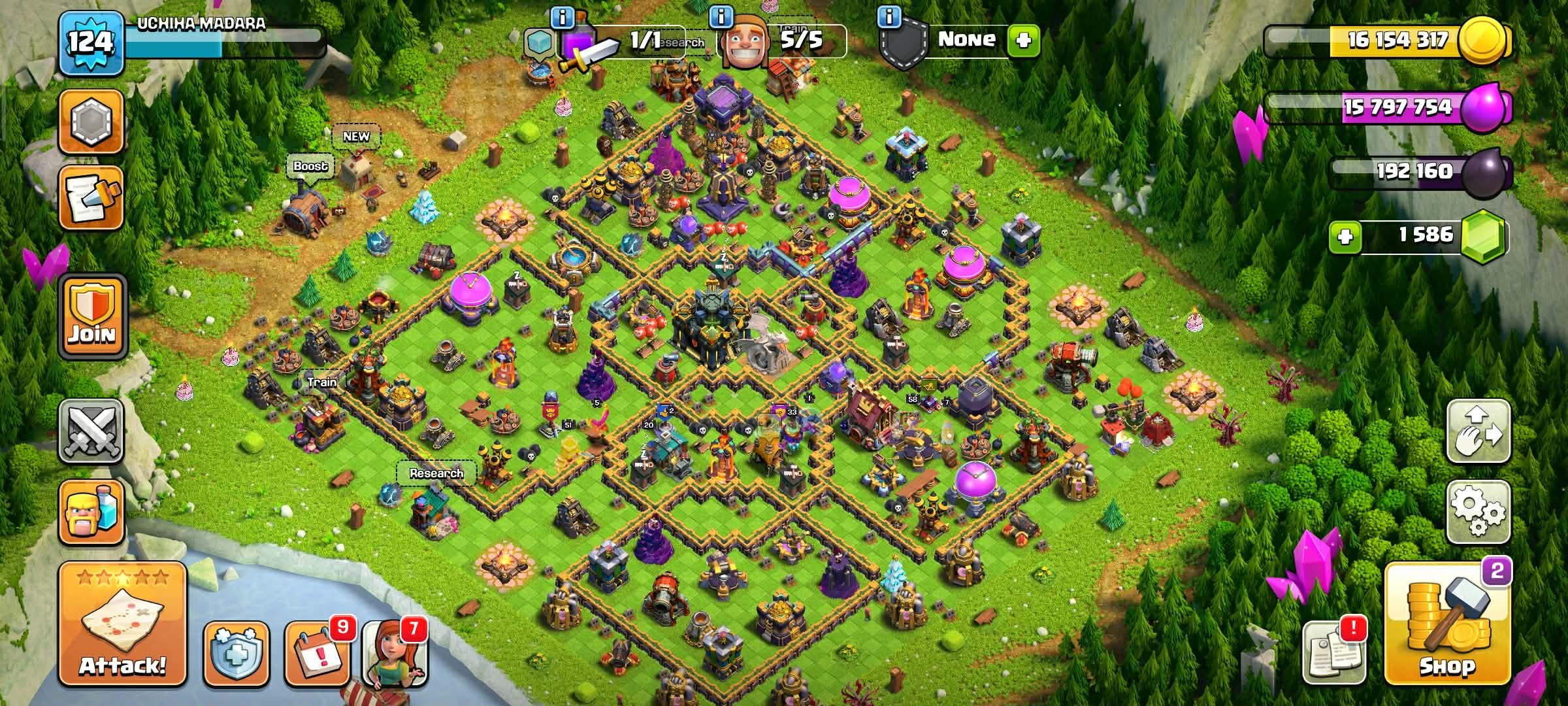 TH 17 👑Dragon Statue✨STRONG LEVEL EVERYTHING👑(BK51,AQ58,MN47,GW33,RC20)🔰1580+ Gems🔰124 XP, 17 TH Main Village, 8 TH Builder