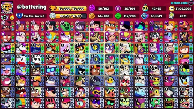 2021 Account with Shelley the Witch, trophies 50034, brawlers 104, primes 24