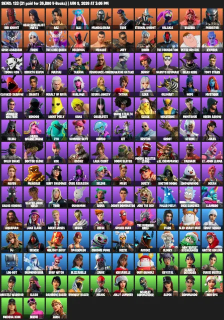 🔥✅BEST FORTNITE ACCOUNT FOR YOUR PRICE -- 133 SKINS 🔥✅, Sale, skins 133