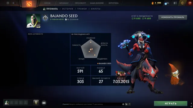 ☑️ Calibration (~1900mmr) | Trust 9680 | Matches 591 | MAIN POOL | 2015 Year Registration |, Sale, 1900 MMR, 9680 trust, 9680 politeness, 591 matches