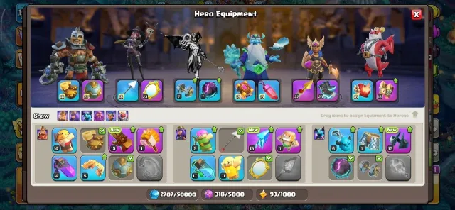#VC103 Max Th17 / BH10 / Full Profile Unlocked / Hero(95,96,41,75,50,16) / 12x EPIC EQ./ 16x Skins, 17 TH Home Village, 10 TH Builder Base