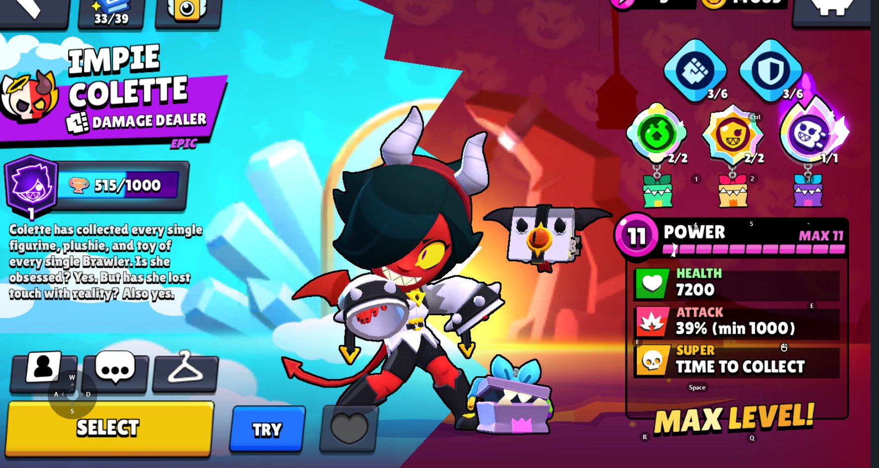 27440 all fighters 10 primes lots of skins, trophies 27440, brawlers 104, primes 10
