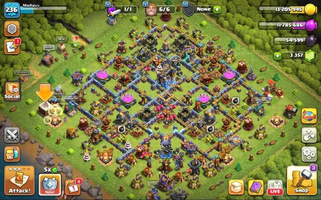 18 TH | 236 LVL | 100/100/74/76/50/6 | full equip + 3.3k gems, 18 TH Home Village, 8 TH Builder Base