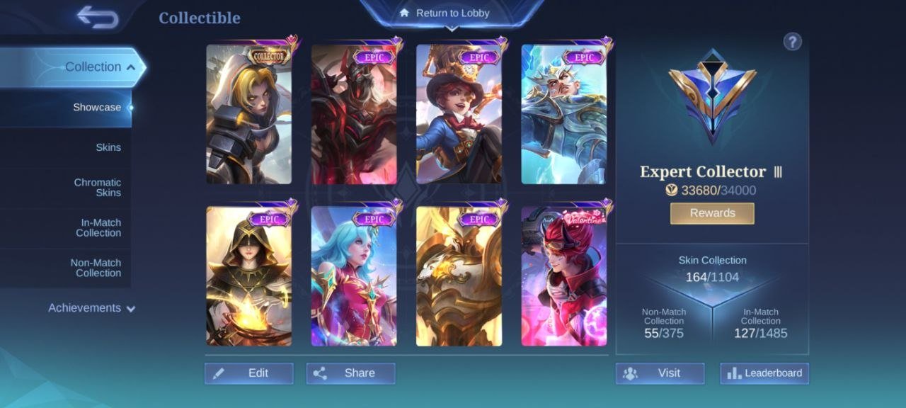 ➤collector Natalia➤EPIC moskov➤EPIC Harley EPIC Gatokacka➤ EPIC Carmila EPIC Uranus emblem Max, Sale, Rank: Mythic, Level: 69, Winrate: 49%, Heroes: 100, Skins: 164