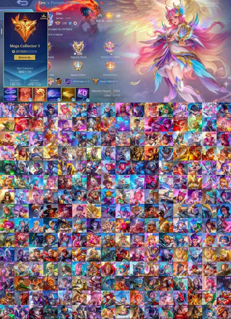Girly id🎀4x legends🔥6x collectors🎀Angela kishin🎀Nana mistbender🎀Hanabi set🎀, Продажа, Ранг: Мифический, Уровень: 138, Процент побед: 52%, Герои: 133, Облики: 584