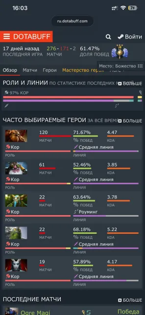23 years of service. Arcana on Sfac, Mortred and two personas on Pudge. Many games, Sale, 4800 MMR, 11000 Honesty, 6800 Politeness, 449 matches, 674 hours