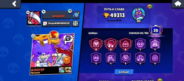 🏆 49.3k CUPS | 84 BRAWLERS | 12x11 POWER | 193 GEMS | +CYBERSHELLY+ EMAIL, 49379 cups, 84 brawlers, 30 primes