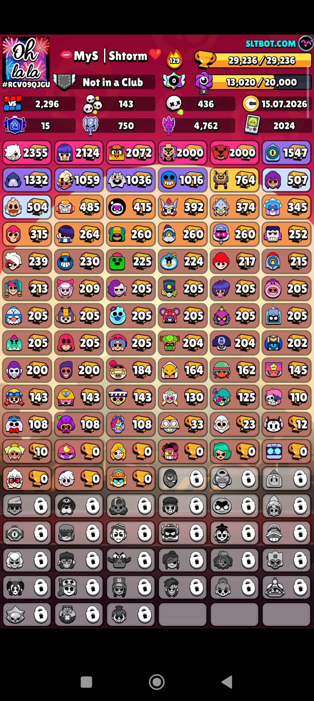 ALMOST 3 PRIME 🥩FAT ACCOUNT🥩OLD ACCOUNT OF 2024🥩🥩 CHECK THE DESCRIPTION 🥩🥩, trophies 29223, brawlers 75, primes 15