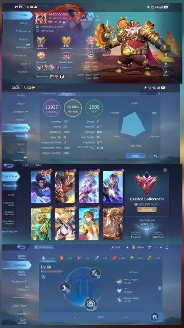 Legend Obsidian Blade 🐍 Orochi Chris 🌌 Cosmic Finality 🔥 KOF Karina ☁️ Fluffy Dream, Продажа, Ранг: Легенда, Уровень: 123, Процент побед: 50%, Герои: 133, Облики: 405