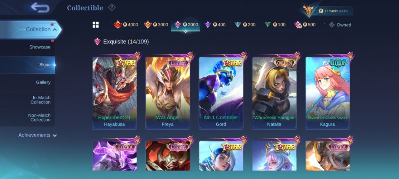 124⭐legend Gord♣Naruto kakashi⇨Hayabusa KOF Guinevere⇨Valir aspirnt change♣Prime4 LUCKy6 EPIC Recall, Sale, Rank: Mythical Immortal, Level: 169, Winrate: 49%, Heroes: 132, Skins: 491