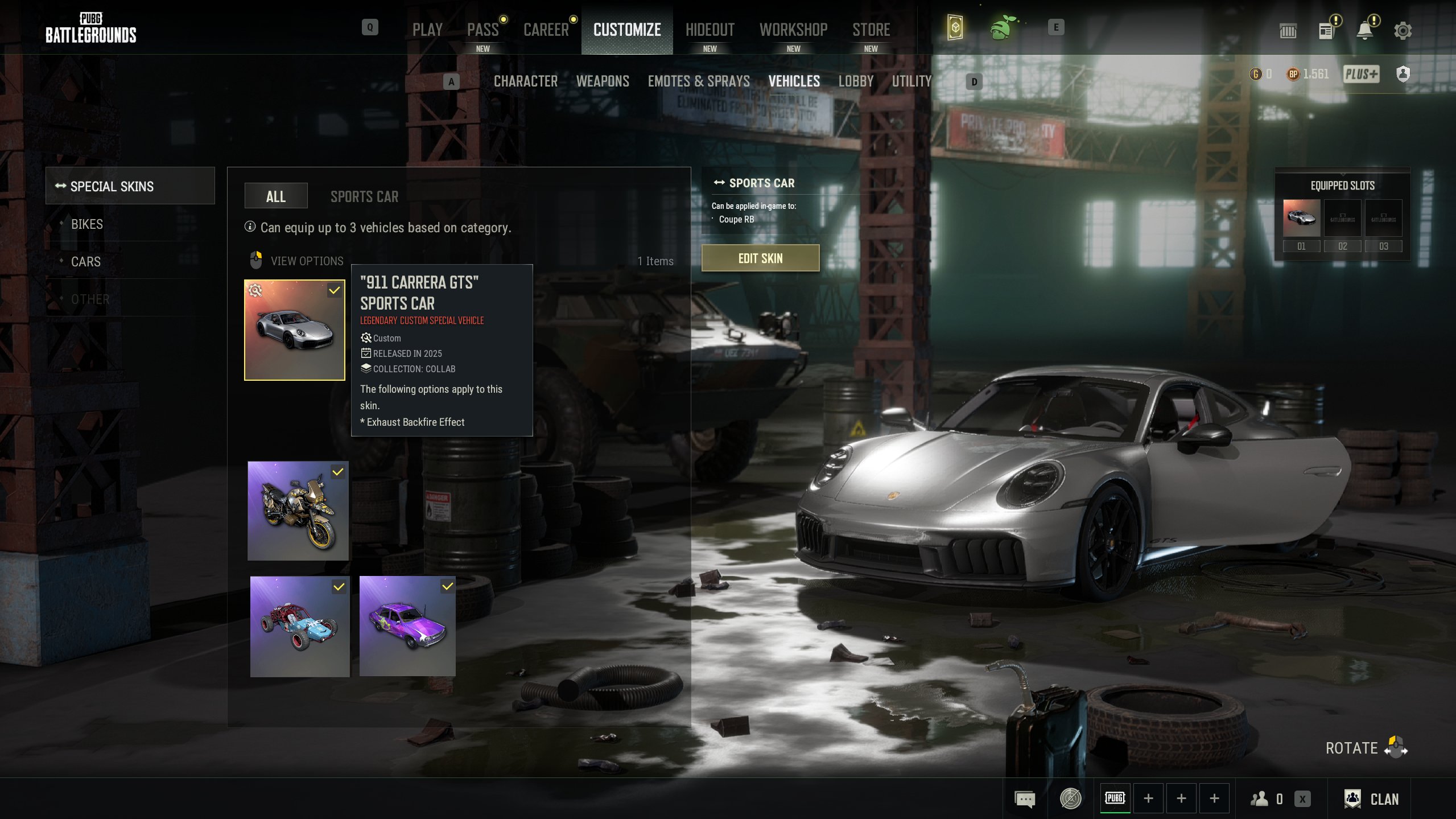 🔥PORSCHE 911 CARRERA GTS🔥7 BLUEPRINTS 5532 POLYMERS💥CLOTHES💥22+ WEAPONS🔥30 CRATES🔥AUTODELIVERY✅, No BATTLEGROUNDS Plus