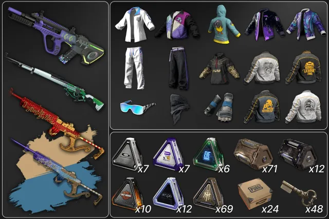 💖[PROGRESSIVE] NEON DREAM AUG | YULE SLEIGH MINI14 + CHROMA | COSMIC CALIBER KAR98K💖🔥220 CHESTS🔥, No BATTLEGROUNDS Plus