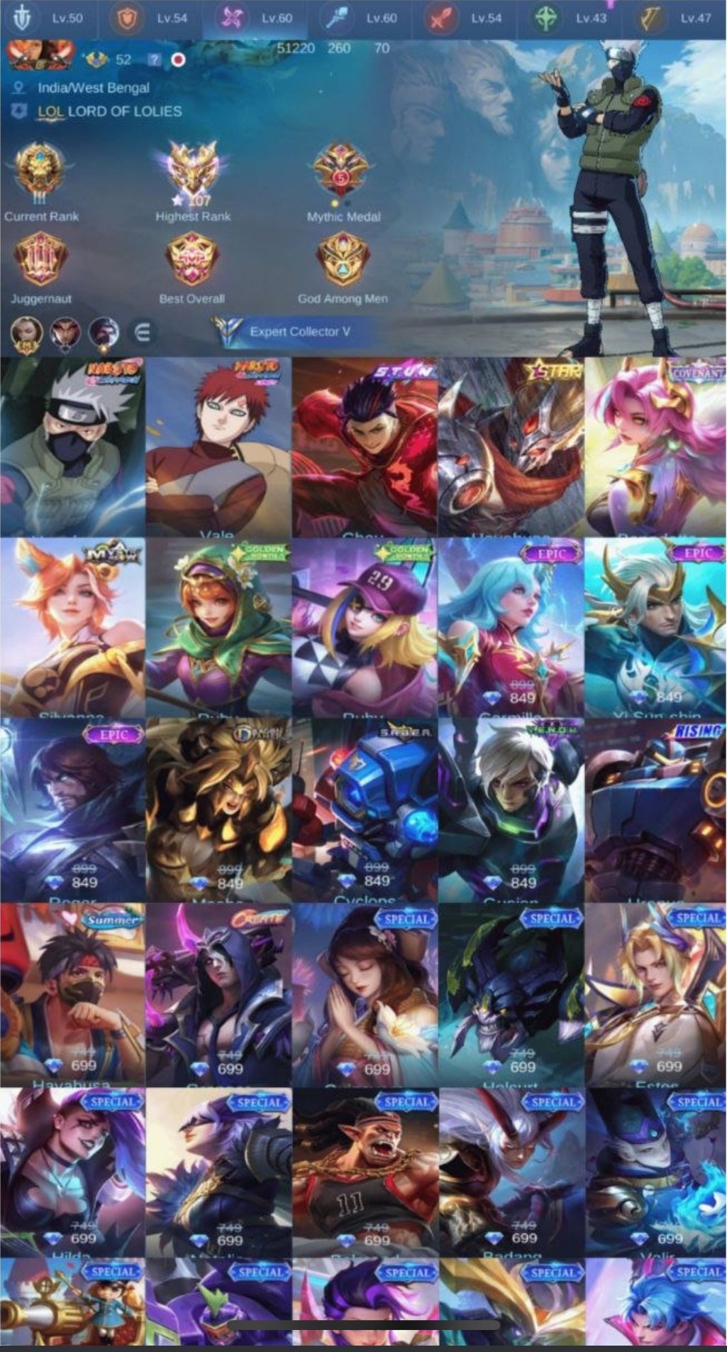 💎 Mythical Immortal with 145 Skins! 💎