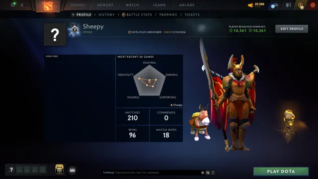 ♡ 4764 MMR · EIGENE EMAIL · 100% GARANTIE · AUTOMATISCHE ÜBERGABE♡, Verkauf, 4764 MMR, 10361 Anstand, 10361 Höflichkeit, 209 Spiele, 229 Stunden