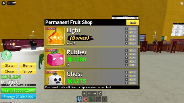 Blox Fruits account with good perms, Sale, Voice chat: No