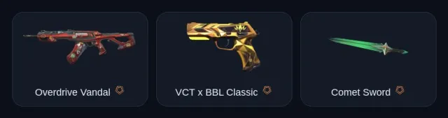 【 Comet Sword 】【 Overdrive / Aemondir Vandal 】【 VCT x BBL Classic 】, Продажа, Золото 1, Агентов: 23, Скинов: 19