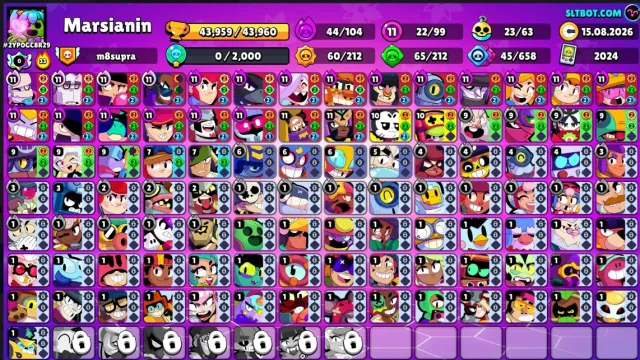 ✨ 99 Brawlers / 37 Primes / A Bunch of Top Skins / No Scam ✨, 43959 trophies, 99 brawlers, 37 primes