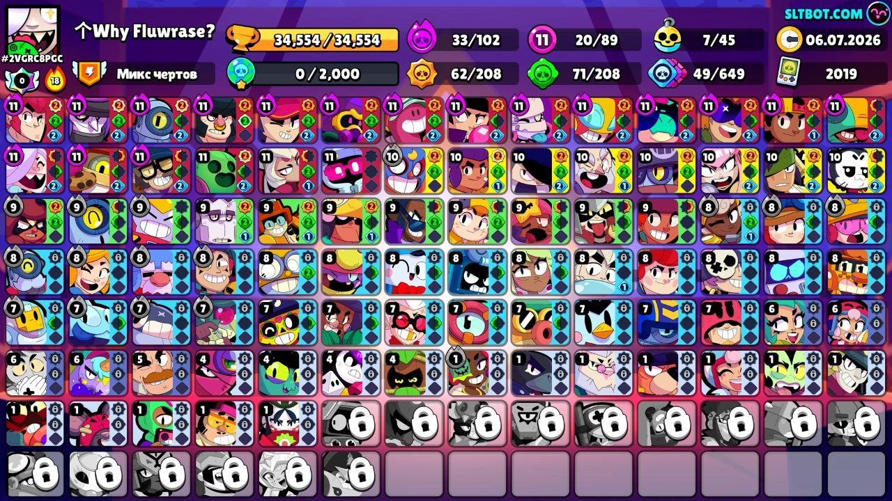 2019 33 fighters with hyper A lot of skins 34554 AUTOMATIC Cup, trophies 34554, brawlers 89