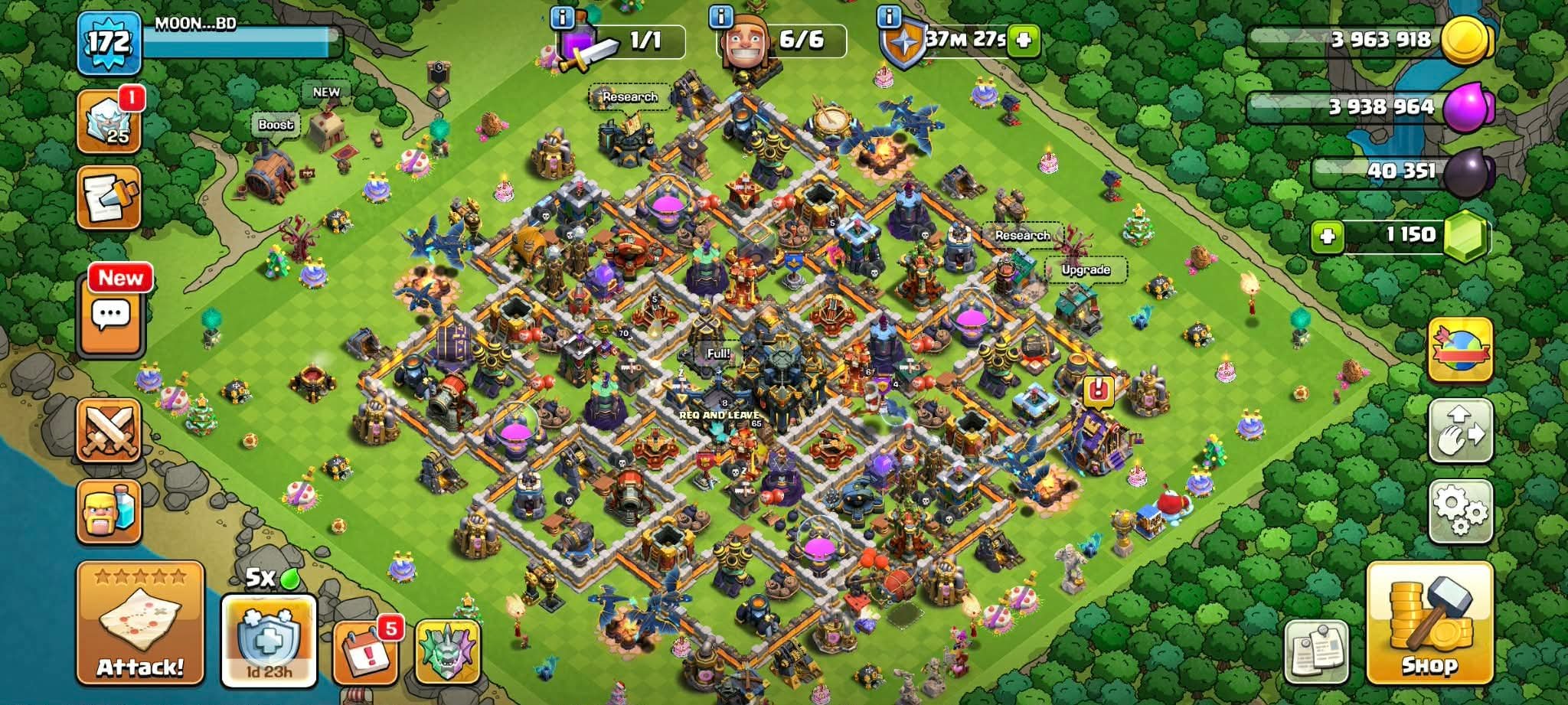 👑 ТХ 17 🆔 Хороший ID ⚔️ Герои 65-70-61-67-31 🛡️ Все Войска Почти Макс ⭐ 7 Эпических Снаряжений, 17 TH Main Village, 10 TH Builder