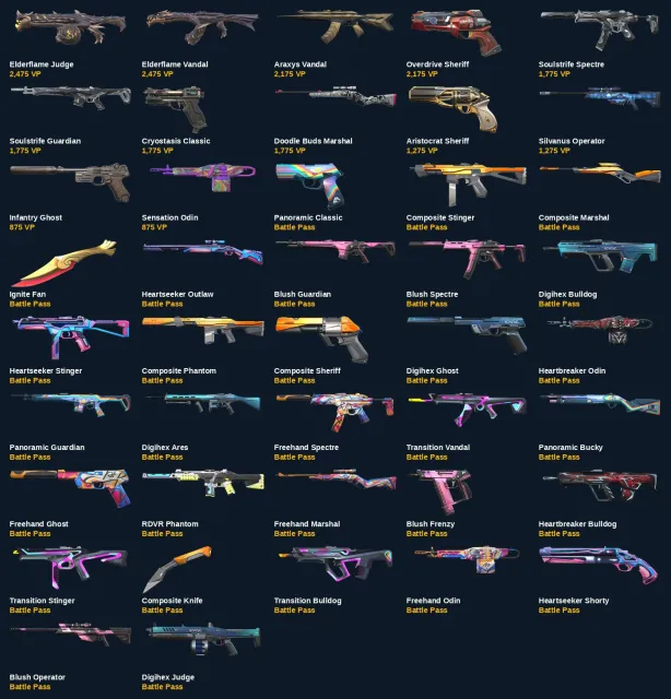 VA4769 EU EU | Level 75 | 42 skins | 18 agents | Ignition Fan, Composite Knife | Sale, Calibration, Agents: 18, Skins: 42