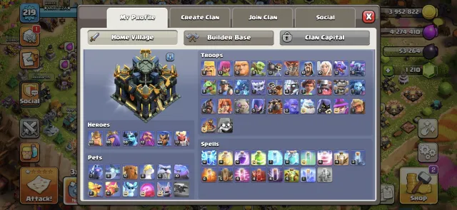 🏰17 TH🏰HEROES 90/100/60/73/45/18⭐NICE UPGRADING⭐, 17 TH Родной Деревни, 10 TH Строителя