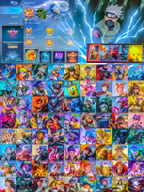 ⚡ Gusion Legend + 11:11🍥 Lucas Naruto 🥷 Hayabusa Kakashi 🌆 Roger Metro Zero ♎ Chou Golden Libra, Продажа, Ранг: Мифический, Уровень: 48, Процент перемог: 55%, Герої: 60, Облики: 193