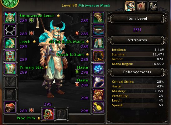 US 90 lvl x10 Monks all 290+, 90 level, Mag'har Orc, Monk