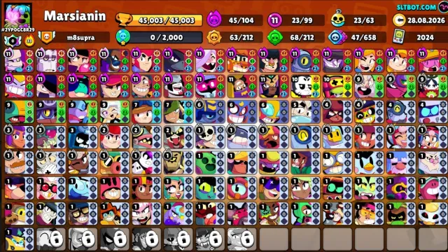 ✨ 99 Brawlers / 38 Primes / A Bunch of Top Skins / No Scam ✨ 45k trophies, 45003 trophies, 99 brawlers, 37 primes