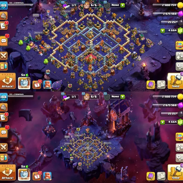 🏆 TH16 FULL MAX 🏆 LEGENDARY COSMIC SCENERY 🏆 4,664 GEMS 🏆 12X EQUIPMENT 🏆 HEROES 86-95-63-56-42-15, 16 TH Родной Деревни