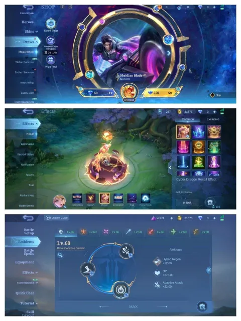 Best Collab skin💥KOF Guinevere⚡Karina💫Luckybox Claude⚡Eduara⚡Cho⚡Johnson⭐Hayabusa💫zodiac Lancelot, Продажа, Ранг: Мифический, Уровень: 55, Процент побед: 53%, Герои: 102, Облики: 211