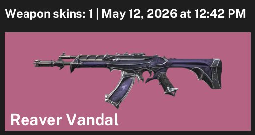 The Vandal Reaper, clean, Sale, Ranked locked, Agents: 7, Skins: 1