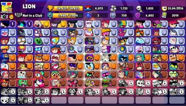 🏆178 SKINS🏆🔮14086 SPENT GEMS💎🔱34825 TROPHIES💎🔱84 BRAWLERS + 14 MAX BRAWLERS, 34825 trophies, 84 brawlers, 14 primes