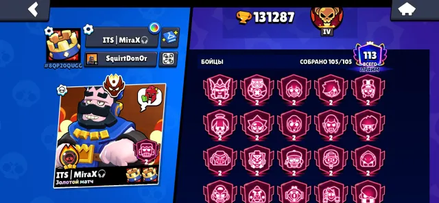 old akkaunt, trophies 132000, brawlers 104, primes 115
