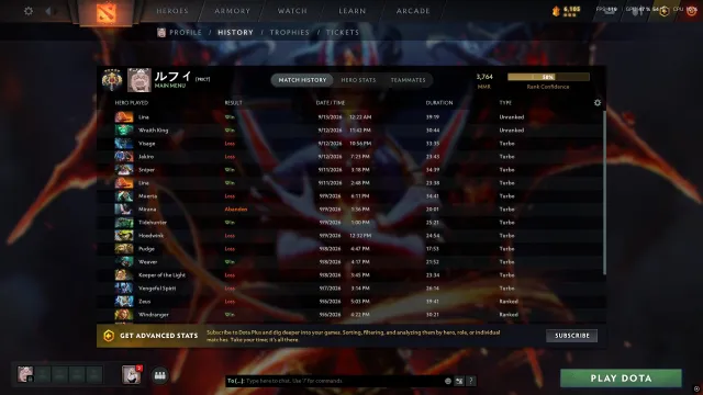 good account with many many items, Sale, 3764 MMR, 7 honor, 7 politeness, 7516 matches, 8300 hours