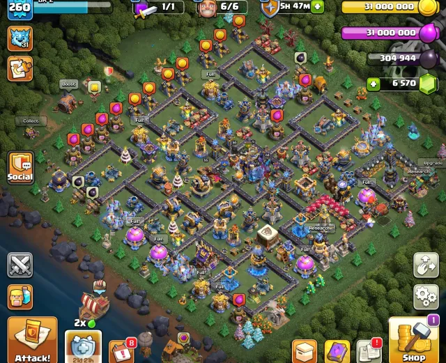 [BOTH VILLAGE MAX ALMOST] !13 EPICs[10 MAX] ! 6.5K GEMS ! LEGEND TOUCHED ! 2561 WS ! 16 SKINS, 18 TH Родной Деревни, 10 TH Строителя