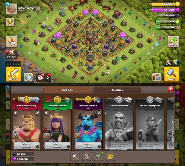 🔥 TH-10 100% MAXED 💯 ✦ 👑 40/40/20 HEROES 💜 5× GOOD EPIC EQUIPMENT ⚔️ 🛡️ 100% SAFE ✦ ⚡, 10 TH Home Village, 6 TH Builder Base