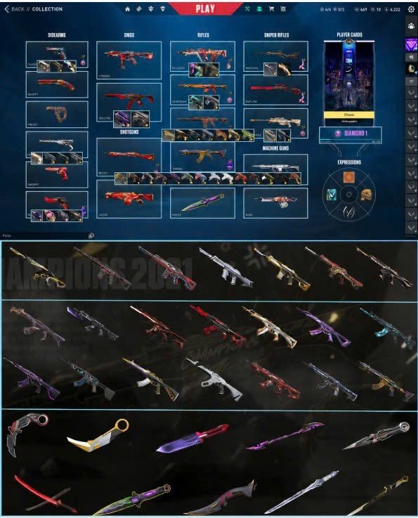 ❤️🔥🎮 APAC 💎 Diamond 1 🔪 10 Melee 🔫 24 Gun Skins 🏆 Champions 2024 ⚡ Kuronami • Prime • Reaver, Sale, Diamond 1, Agents: 20, Skins: 34