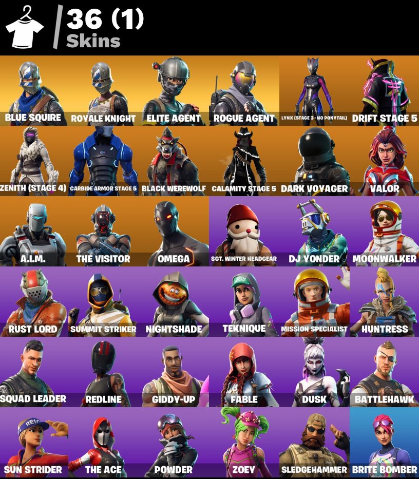 💙 36 skins | 🌟 Fortnite account
