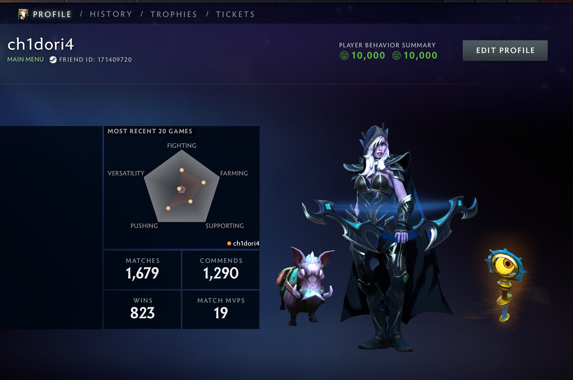 🏅 MMR 500 | 🕒 1646 часов | 🛡 10000