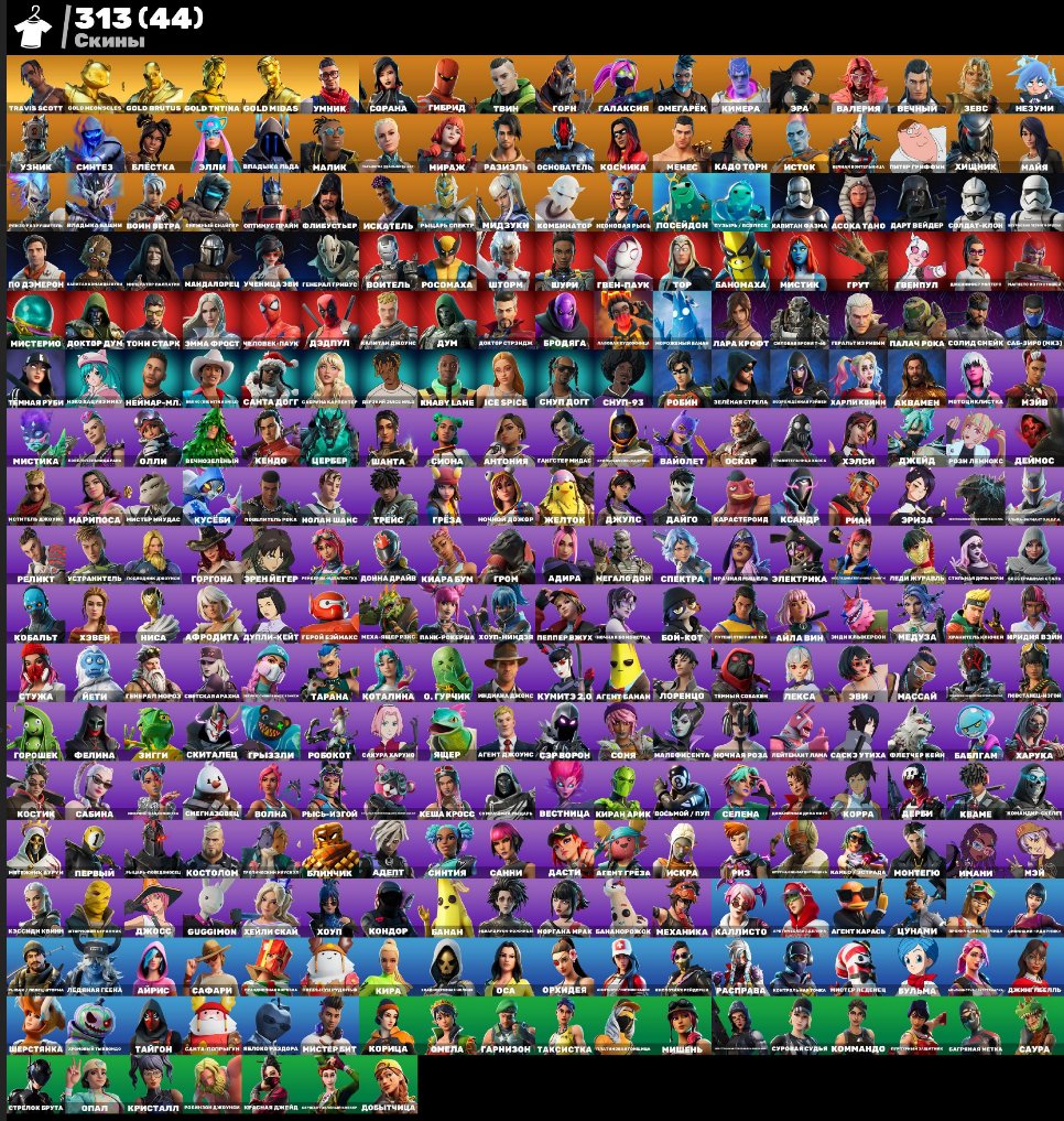 🎨 313 skins | 🌟 Fortnite account