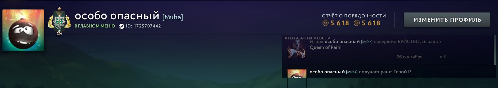 🏅 MMR 2314 | 🕒 1955 hours | 🛡 5618