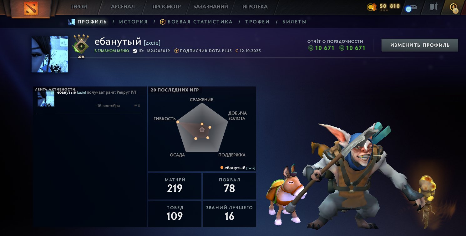 🏅 MMR 498 | 🕒 220 hours | 🛡 10671