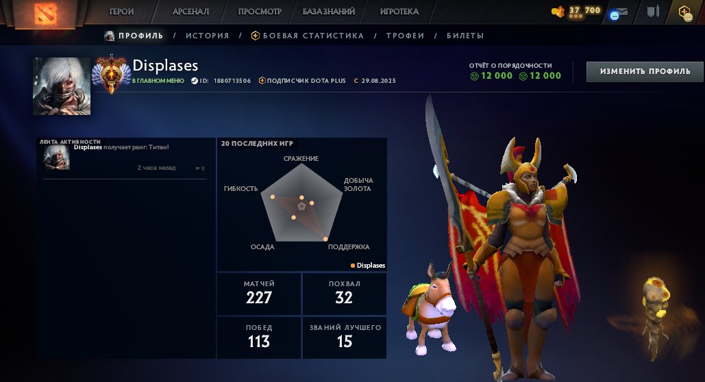 🏅 MMR 6840 | 🕒 176 годин | 🛡 12000