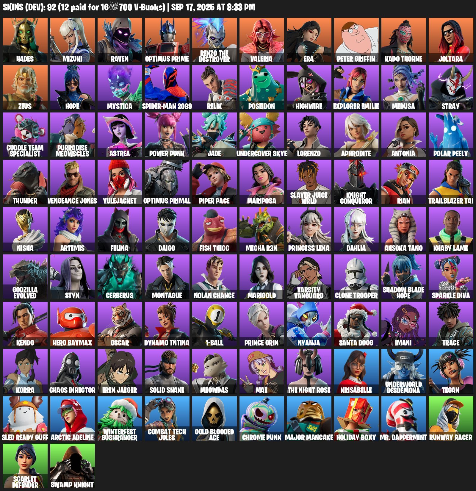 🎨 92 skins | 🌟 Fortnite account