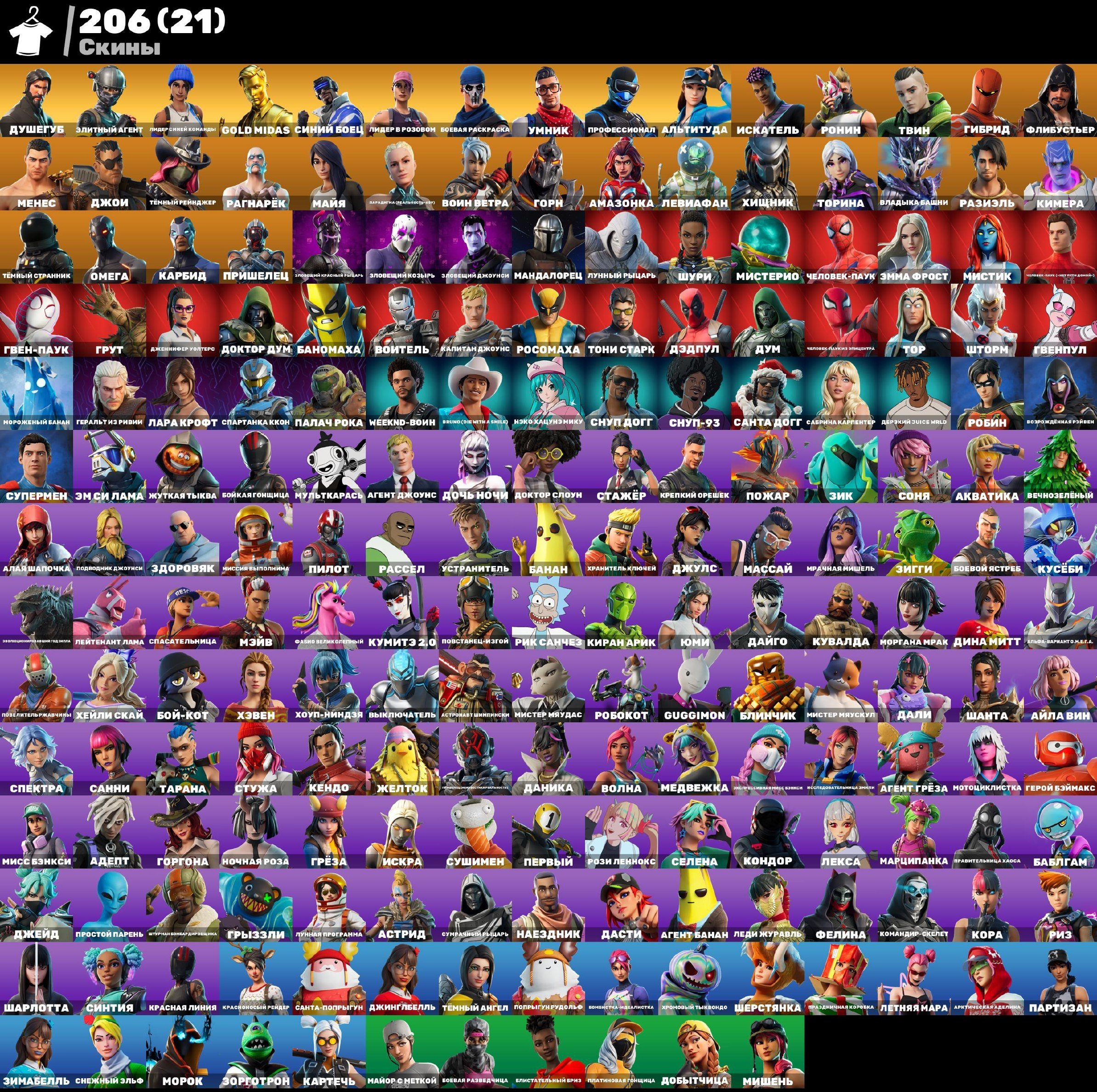 🎨 206 skins | 🌟 Fortnite account