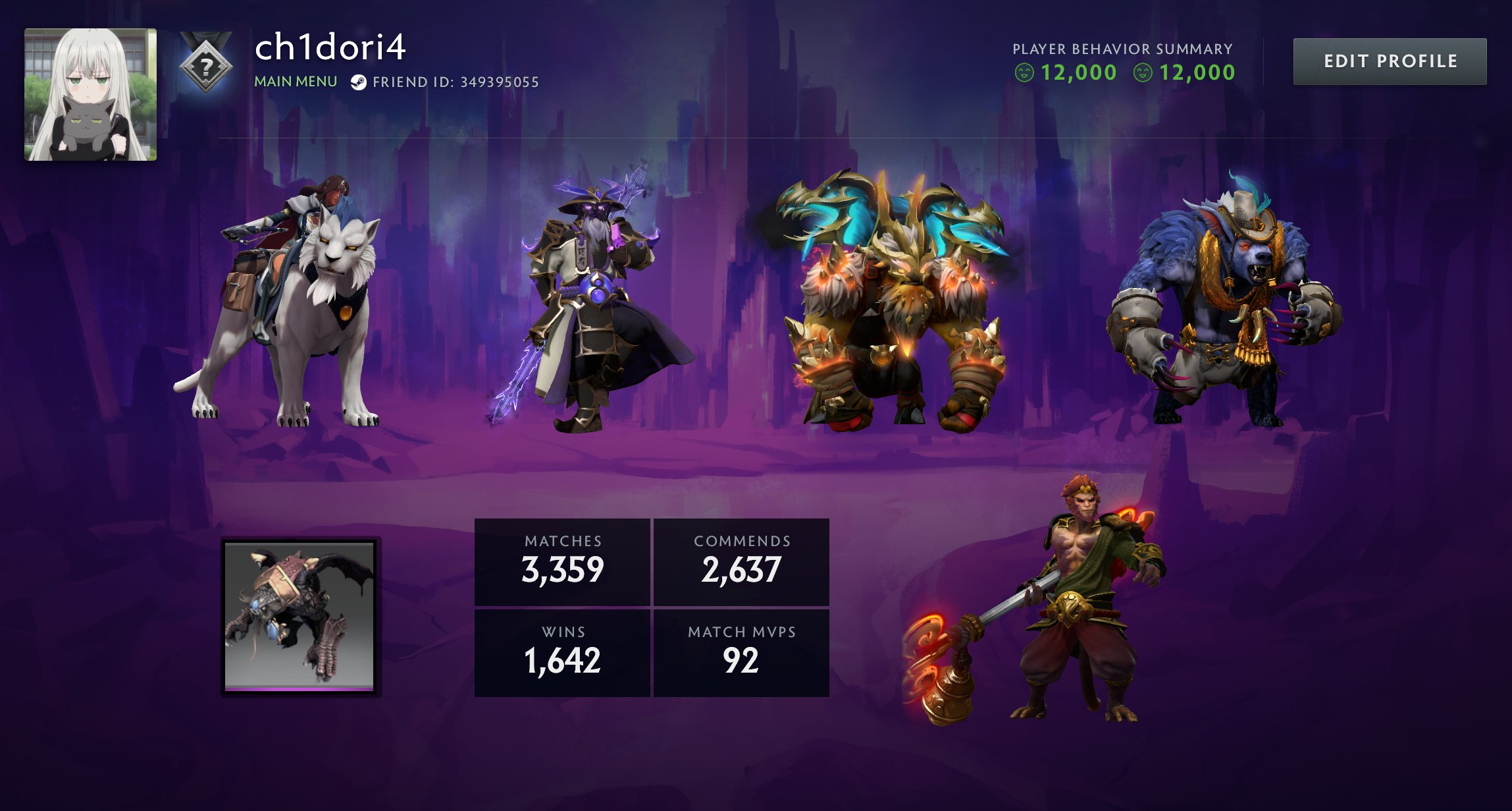 🏅 MMR 1000 | 🕒 2001 годин | 🛡 10700