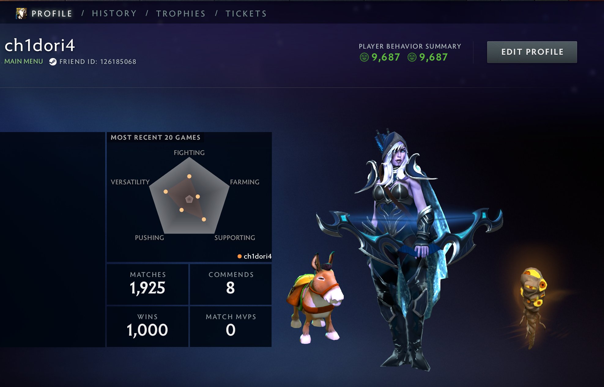 🏅 MMR 1800 | 🕒 5024 годин | 🛡 9687