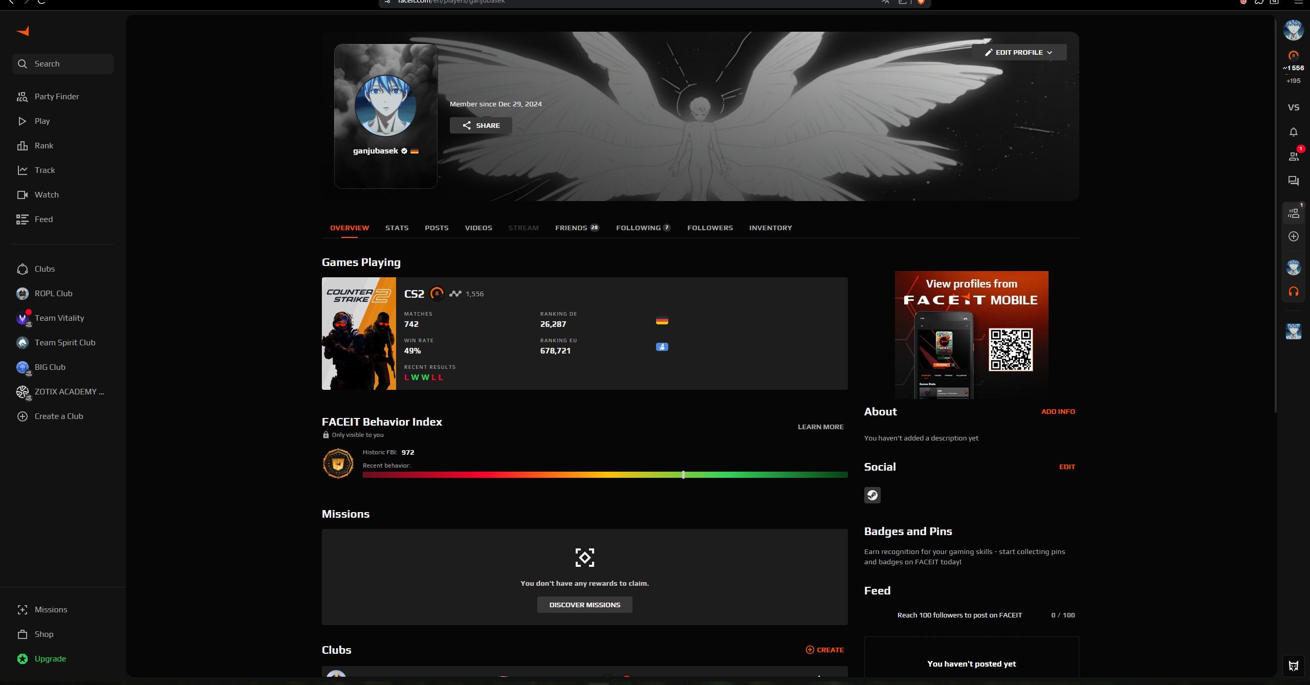 🔥 FACEIT LVL 8 | ⚔️ 1556 ELO | 🕒 742 matches — Ready for Ranked