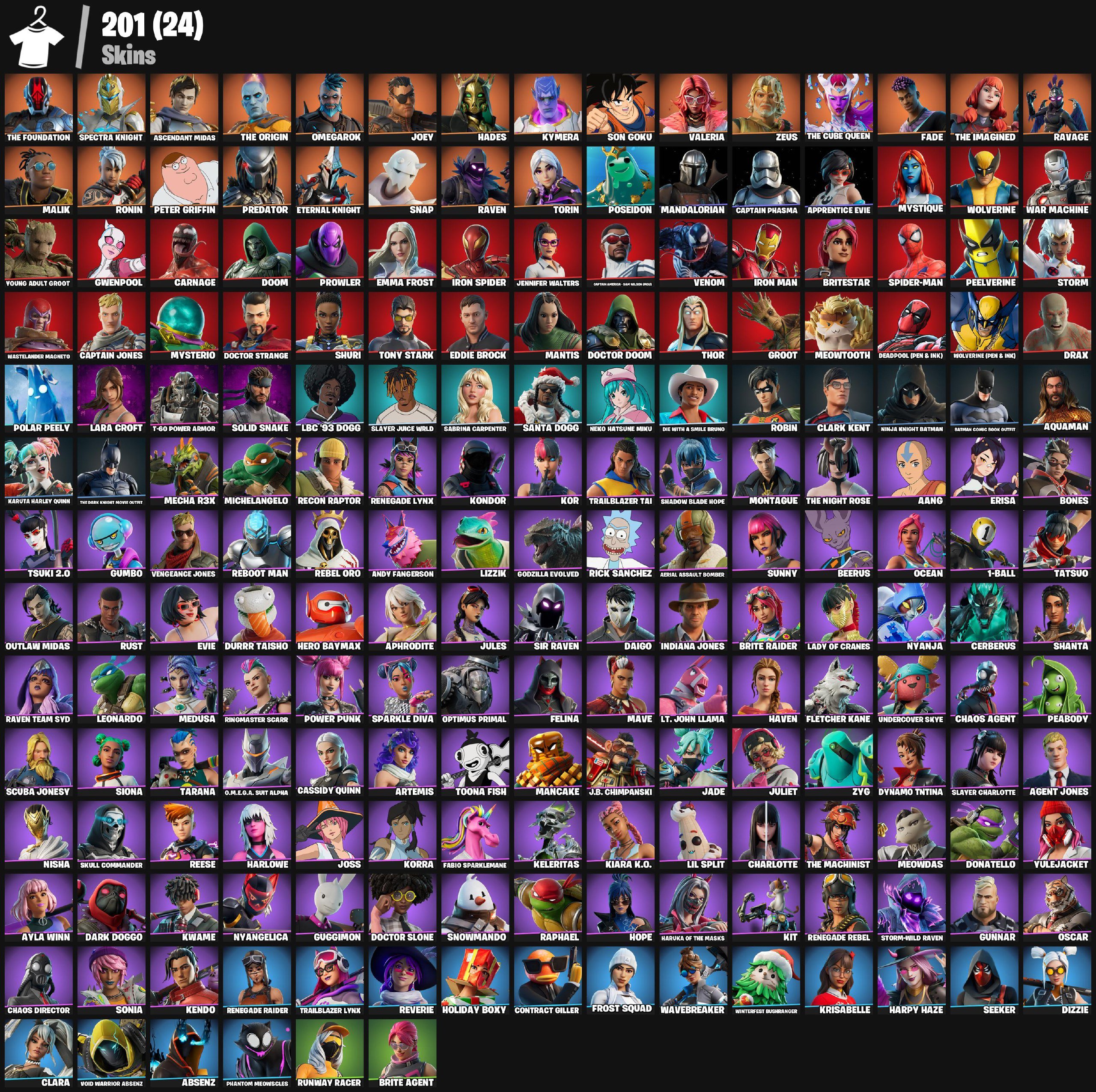 🎨 201 skins | 🌟 Fortnite account